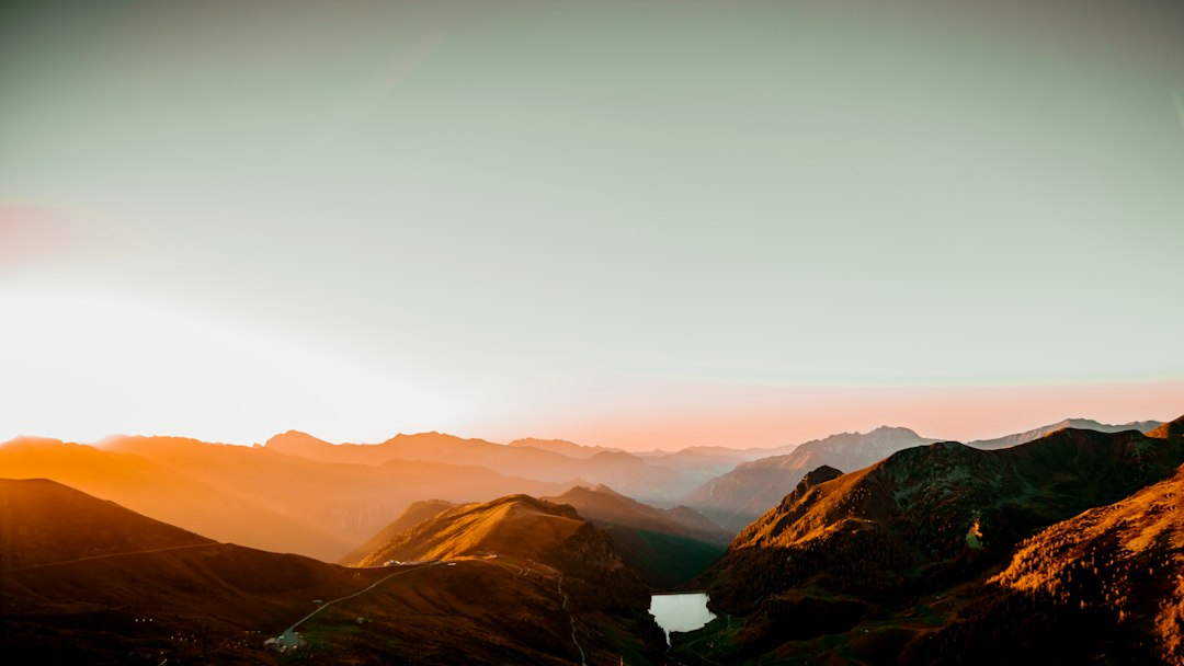 Golden morning sunlight rising over the mountains